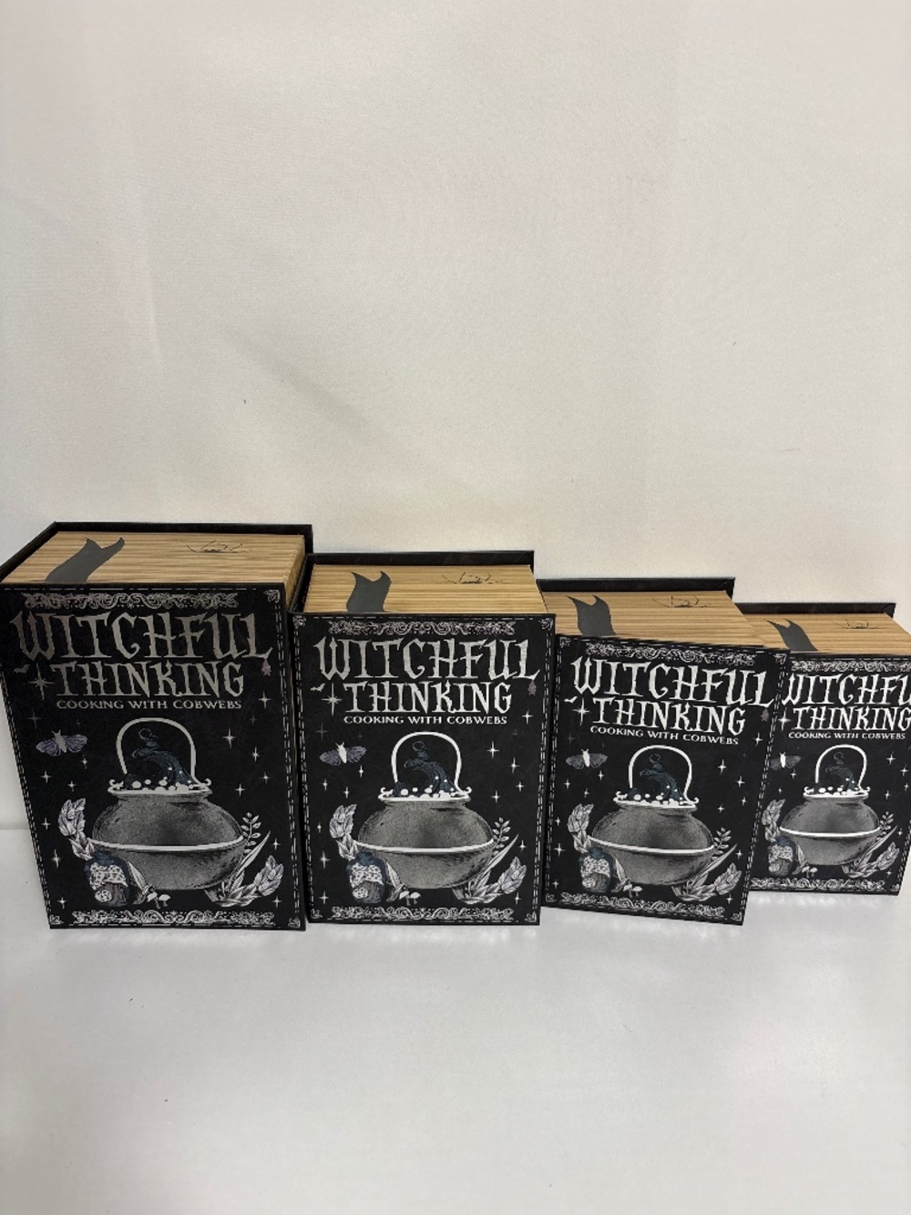 4 PCs Halloween Decorative Book Box Set witchful thinking